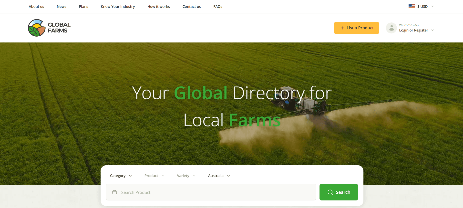 Global Farms — Agricultural Marketplace